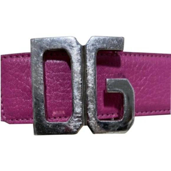 Dolce And Gabbana Pink with Chrome DG Buckle Belt